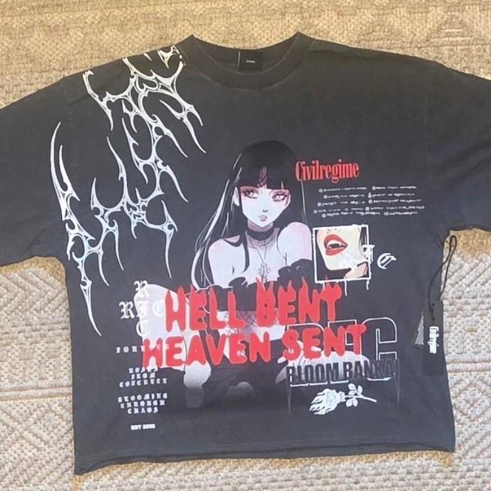 Civil Regime Hell Bent Heaven Sent Bloom Bankai Graphic Tee Medium NWT